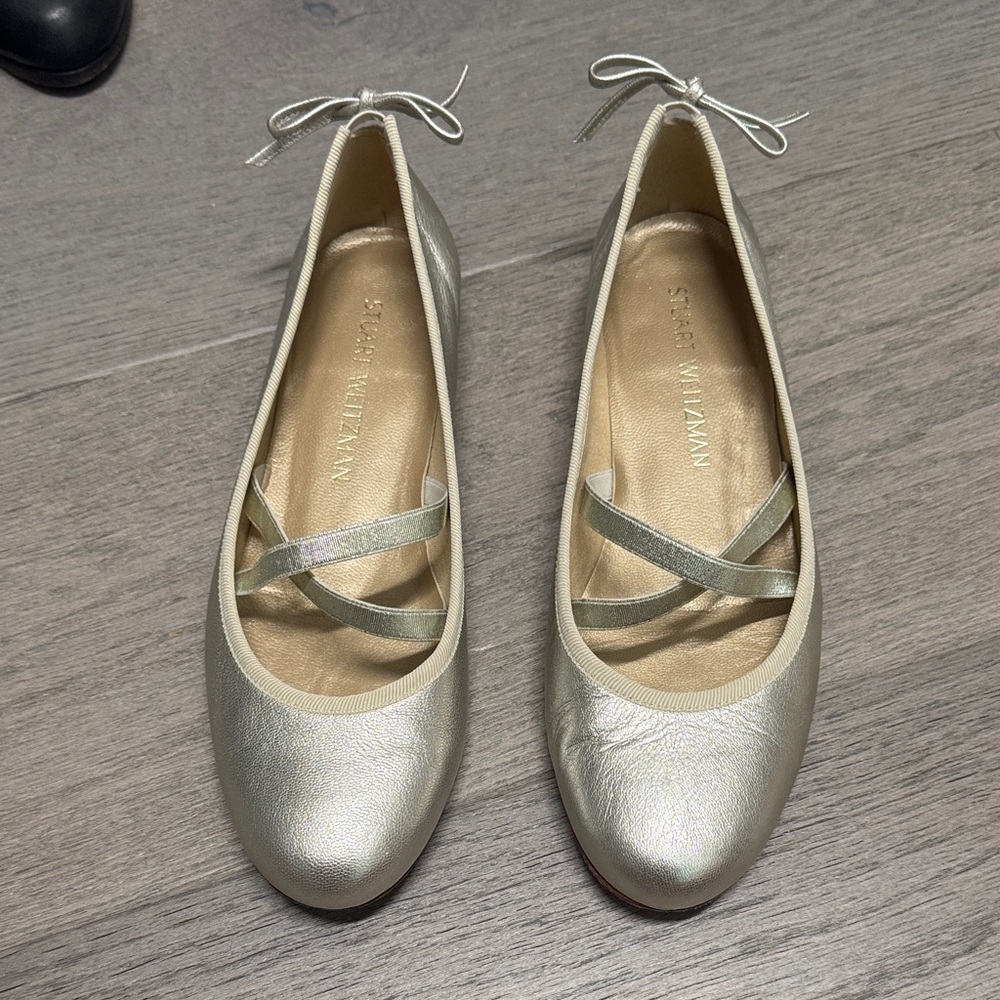 Stuart Weitzman Metallic Ballet Flats